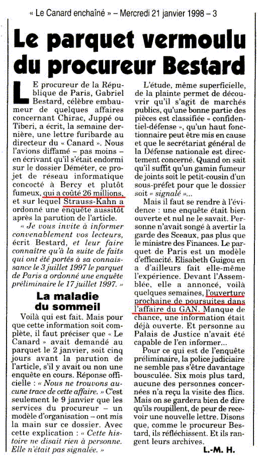 Elisabeth Guigou annonce louverture prochaine de pouruites dans laffaire du GAN